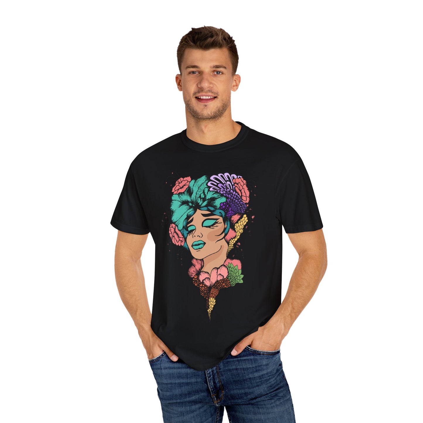 Pride Floral T-Shirt, Unisex Tee, Colorful Art Shirt, LGBTQ+ Apparel, Gift for Pride Month, Summer Fashion