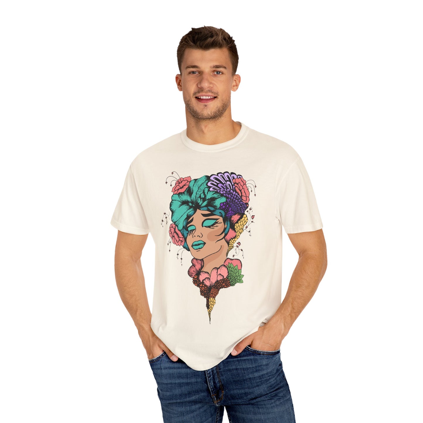 Pride Floral T-Shirt, Unisex Tee, Colorful Art Shirt, LGBTQ+ Apparel, Gift for Pride Month, Summer Fashion