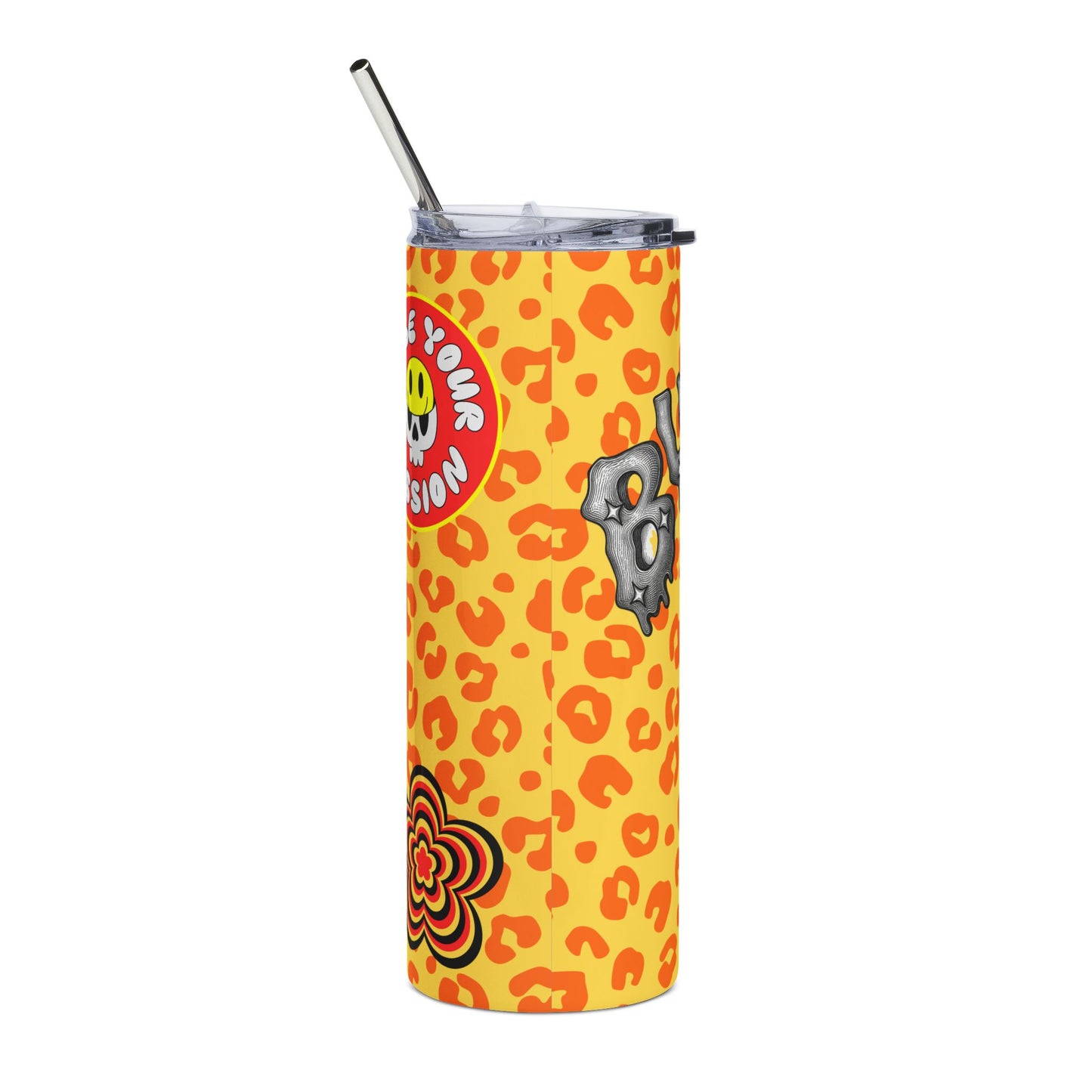 Y2K Inspired Stainless Steel Cheetah Tumbler, 20oz 😺
