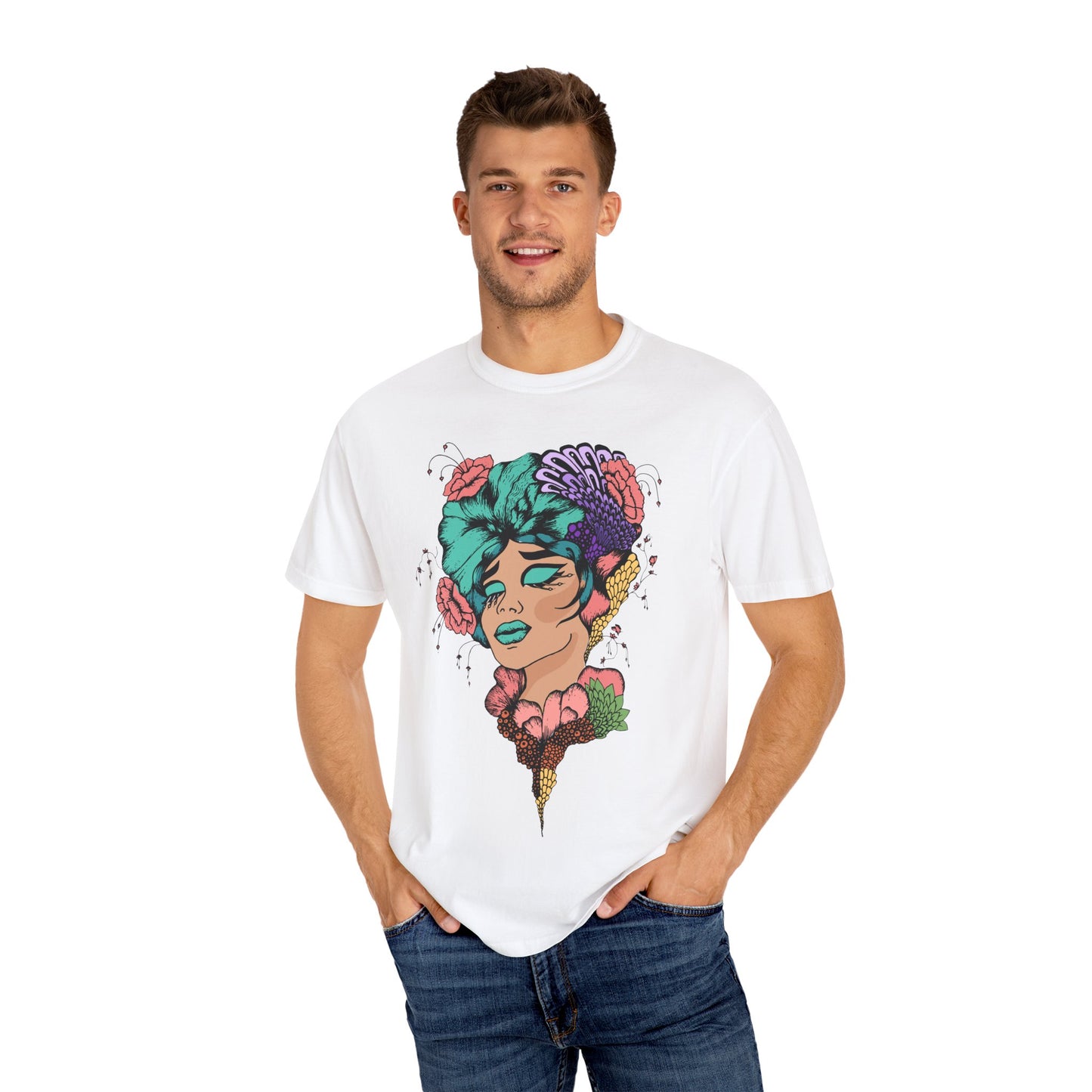 Pride Floral T-Shirt, Unisex Tee, Colorful Art Shirt, LGBTQ+ Apparel, Gift for Pride Month, Summer Fashion