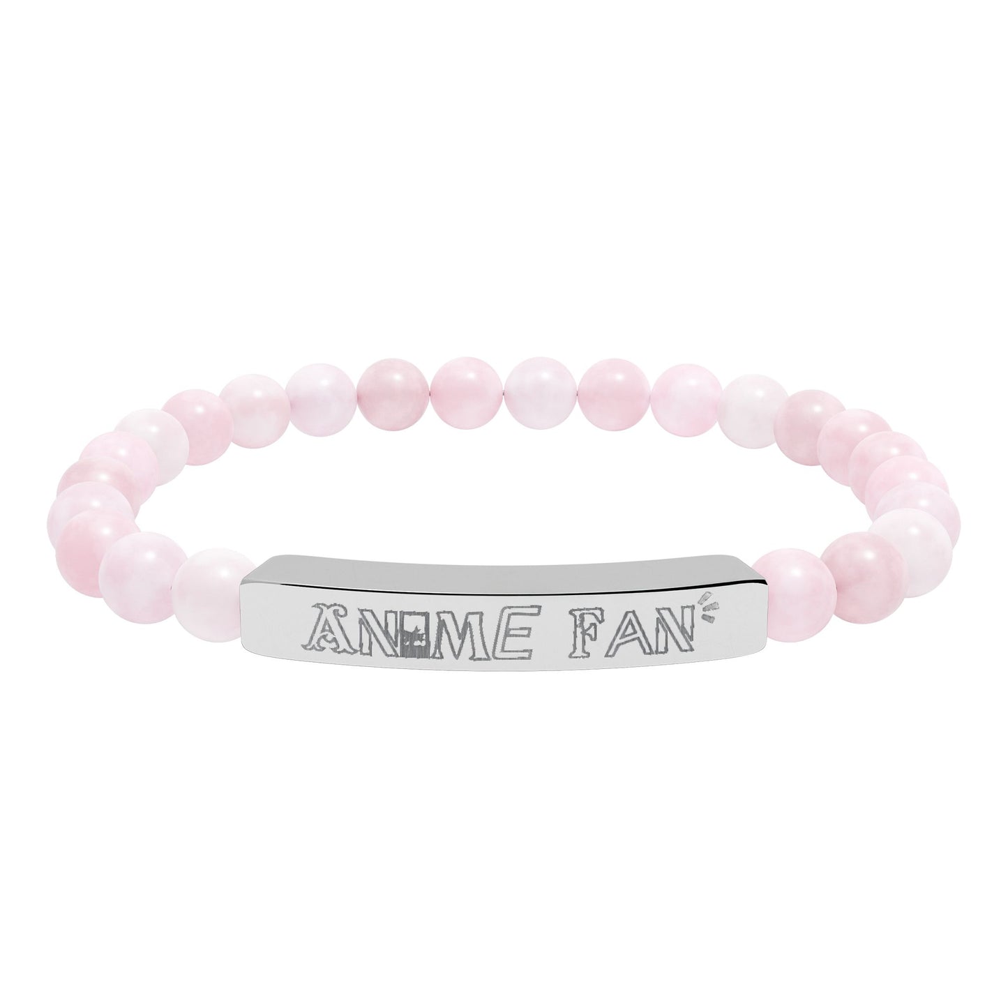 Natural Stone Stretch Bar Bracelet (Engraving)