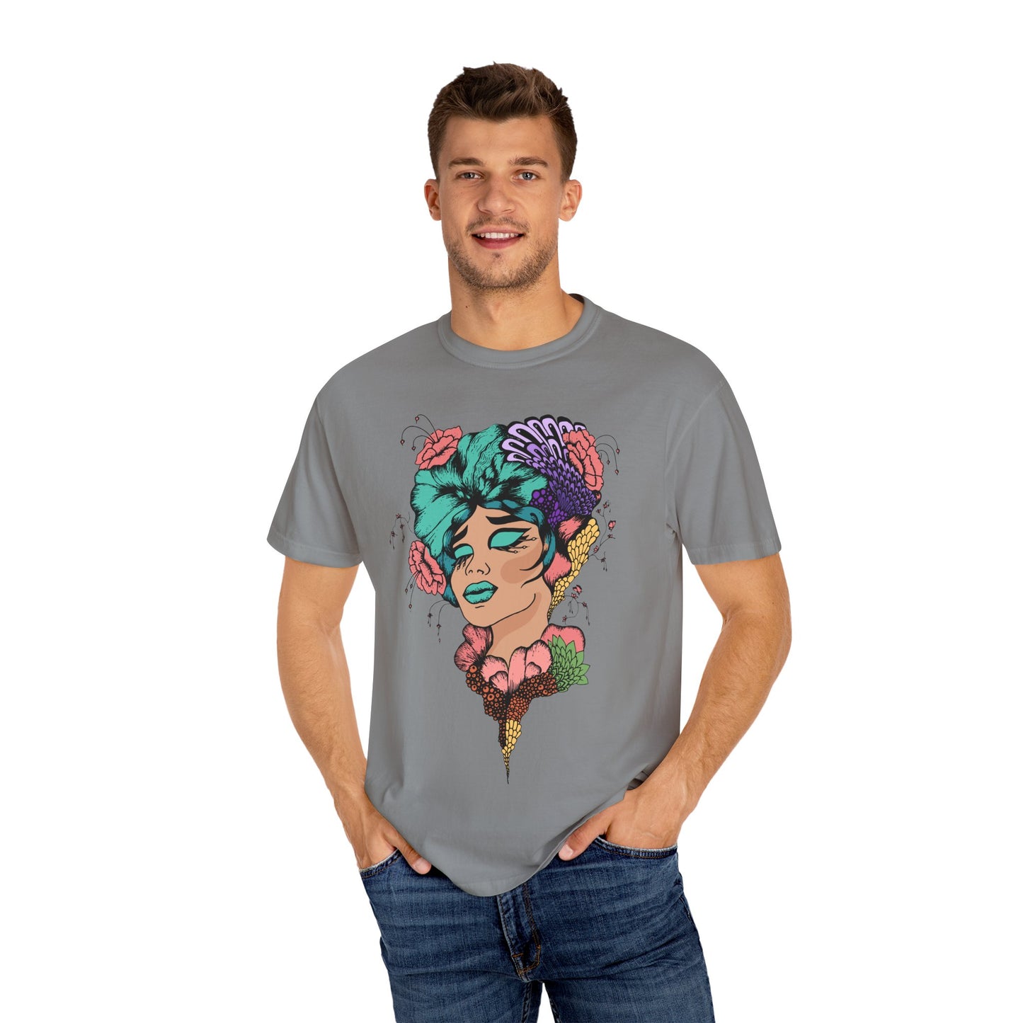 Pride Floral T-Shirt, Unisex Tee, Colorful Art Shirt, LGBTQ+ Apparel, Gift for Pride Month, Summer Fashion