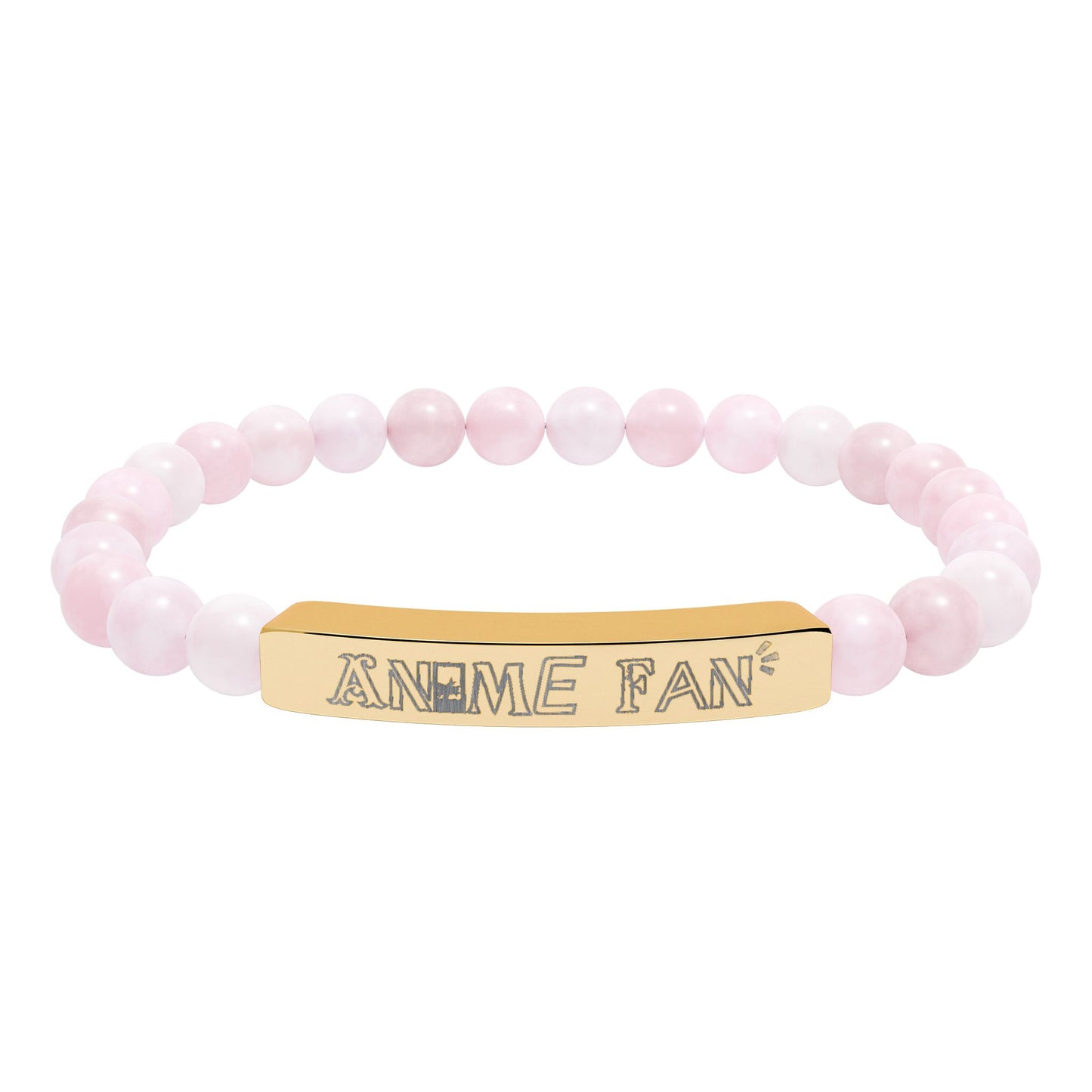 Natural Stone Stretch Bar Bracelet (Engraving)
